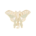 C1768-2 Green White Moth with Moon