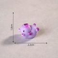Mini figurine Capybara violette lumineuse en résine mesurant 1,8 cm de haut et 2,2 cm - Couleur Solide / Violet Solide-Allongé