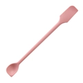 Dual-head pink silicone spatula and spoon tool for cosmetic facial masks and creams - Pink