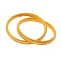 Golden Tubogas snake style bangle set made of polished stainless steel metal - Gold Wrapped Double Ring Bracelet (CK1188)