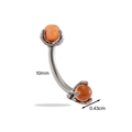 Silver dragon claw eyebrow piercing with amber cat eye stone and 10mm curved bar - Orange Brown (9#)
