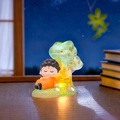 Cute Buddhist monk and glowing tree night light pen holder with orange robe variant - 1081-15 Pine Luck Light / Resin Star Lights