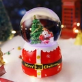 Aimant frigo boule à neige de Noël avec Père Noël et sapin, éclairage LED doux - 2041 Tirant des cadeaux / Moyen 80# LED Lumière+Musique