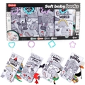 Set de 4 libros de tela educativos para bebés con colas 3D y ganchos colgantes - Caja multitemática