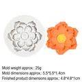 3D floral silicone mold with a finished orange daisy flower fondant decoration - Peach Blossom Style(17-247) / Gray