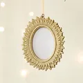Pendentif miroir soleil en or rose, 7x9cm, pour décoration de sapin de Noël chic - Miroir à Cadre Doré