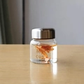 Mini high borosilicate glass jar with silver lid and MY CUP gold logo print - Coffee 150ml