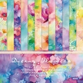 6x6 inch watercolor floral scrapbook paper pad with 24 sheets of 160gsm acid-free cardstock - R2433 24 Sheets
