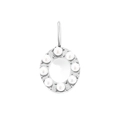 Elegant silver-colored letter O pendant charm with white pearls for DIY jewelry - Silver-O