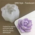 Macro detail of 3D cactus silicone mold with purple succulent candle resin casting - Model 6996 / Translucent