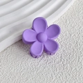 Matte purple flower hair claw clip for women with minimalist floral petal design - Purple
