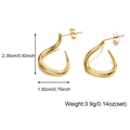 Polished 18k gold plated geometric twist drop earrings in a minimalist metallic finish - E00579G (Gold Geometric Waterdrop)