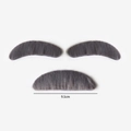 Dark grey realistic synthetic fake beard and eyebrow set for Halloween party costume - Eyebrow and Mustache Combo Set / Dark Gray
