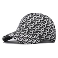 Casquette de baseball noir et blanc avec motif jacquard fer à cheval pour le plein air - Réglable / Noir