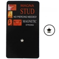 Star-shaped magnetic stud in bright silver 4.5mm size no piercing needed for ears and nose - Five-star