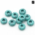 Turquoise rondelle gemstone beads with black veined patterns for DIY jewelry making - Synthetic Blue Turquoise / 5x10mm