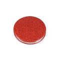 Portable double-sided round makeup mirror with a vibrant red glitter surface finish - Red Round 70mm♜