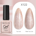 LILY'CUTE 7ml glitter nude pink gel polish X122 with matte and glossy top coat effects - Nude Pink Glitter (122)
