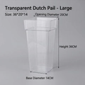 Large clear acrylic flower bucket with 36cm height for floral display and hydration - Transparent Dutch Bucket (Large)