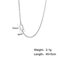 Polished stainless steel necklace with letter Q pendant including size and weight specs - Letter Q