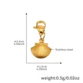 Muschel-Anhänger aus goldenem Edelstahl mit Karabinerverschluss für DIY-Schmuck - 4 Stück Goldener Muschel-Anhänger