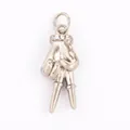 Silver micro-pave copper V-gesture hand pendant with small crystals for jewelry making - Victory Gesture White Gold (L148662-White Gold)