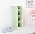 Green wheat straw desk organizer with slanted four-slot pen holder design - Slanted Wheat Straw Green Small