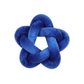 Star-shaped knotted throw pillow in soft navy blue velvet fabric for sofa decoration - Klein Blue