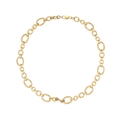 Bracciale a catena spessa in acciaio al titanio dorato minimalista con chiusura a moschettone - Collana / Oro