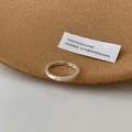 Minimalist silver open ring with hammered texture finish on a natural cork base - Hammered Texture Open Ring (J4075)