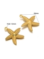 Colgante de estrella de mar dorada para joyería, medida 25x28mm con agujero - 25*28mm Estrella de Mar 3D con Puntos de Doble Cara / Dorado