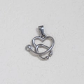 Silver stainless steel heart-shaped stethoscope pendant with a polished metallic finish - Stethoscope / Steel