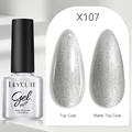 Silver glitter gel nail polish with glossy and matte top coat effects in 7ml bottle - Silver Glitter (107)