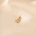 Golden letter S pendant with white zircon pavé setting on champagne silk background - Letter S / Gold