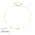 Elegante minimalistische 1mm Edelstahl-Schlangenkette mit 14k Gold-Finish für Damen - 1mm x 38+5cm / Gold