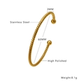 Gepolijste 18k vergulde roestvrijstalen gedraaide armband met metalen kralen - Twist Ontwerp (B177)