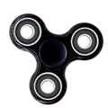 Three-leaf metal fidget spinner in black finish with silver steel bearings for stress relief - Classic Black 4-Bearing Model
