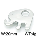 Colgante de elefante pulido en acero de titanio dorado, 20 mm de ancho y 4 g de peso - Estilo Color Acero 20mm (KLJ3756-Z)