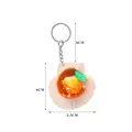 Realistic PVC garlic scallop keychain pendant with silver metal ring, size 5.5x6cm - Garlic Sauce Scallop-Keychain