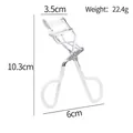 White portable eyelash curler measuring 10.3cm in height and weighing 22.4g - A5 Chrome Plated White Plastic Dipped