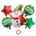 Christmas snowman foil balloon set with stars and Merry Christmas printed balloons - Snowman and Star Balloons
