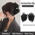 Pince à cheveux en dentelle noire de 16cm avec cristal carré pour chignons élégants - 1# Maille Noire avec Strass