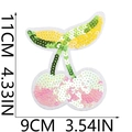Dettaglio della toppa con ciliegia in paillettes con misure 11cm altezza e 9cm larghezza - 1# Ciliegia