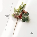 Ramo natalizio artificiale con bacche rosse e pigne decorazione floreale 45cm - Ramo