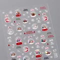 Pegatinas 3D para uñas de Navidad con Papá Noel y copos de nieve modelo TL-283 en rojo - TL-283 Relieve + Vidrio Roto