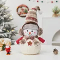 Grande figurine bonhomme de neige de Noël en peluche avec étoile welcome, 22x45cm - 22*45cm / Bonhomme de Neige Grand Avec Cache-oreilles Marron