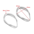 Silver irregular waterdrop earring pendants in stainless steel, 46x29mm size - 29*46mm Irregular Large Oval Frame-Steel Color