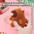 Brown Capybara plush keychain with squeaking and bubble features in 11cm size - Screaming Bubble-spitting Capybara