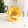 Sparkly gold artificial Christmas flower decoration with glitter petals, 15cm diameter - 15CM / Gold