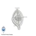 Leaf shaped silicone candle holder mold with precise dimensions of 14.3cm by 7.9cm - No. 3 Leaf Candle Holder (Long Leaf)